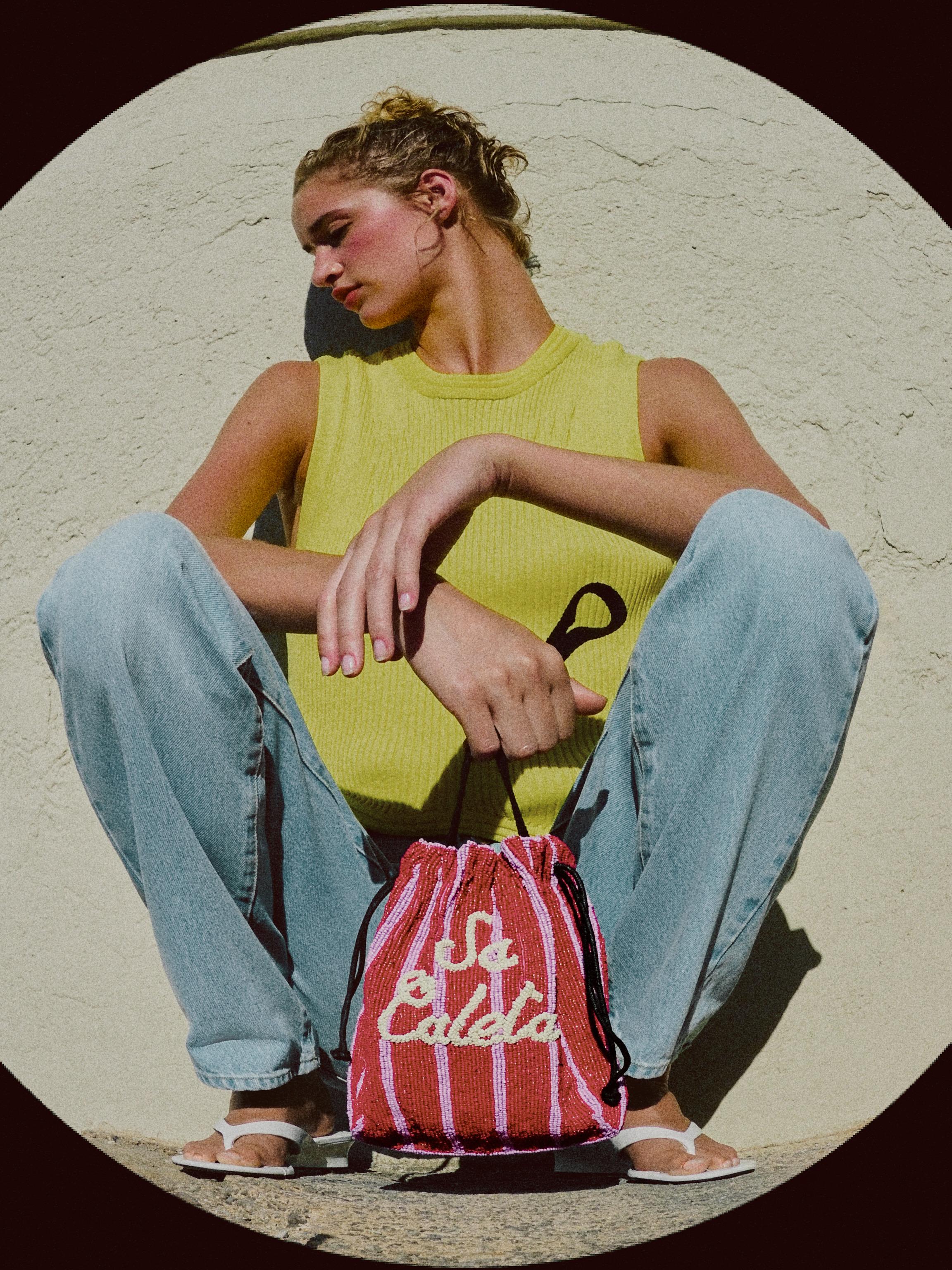 BEADED BUCKET BAG
